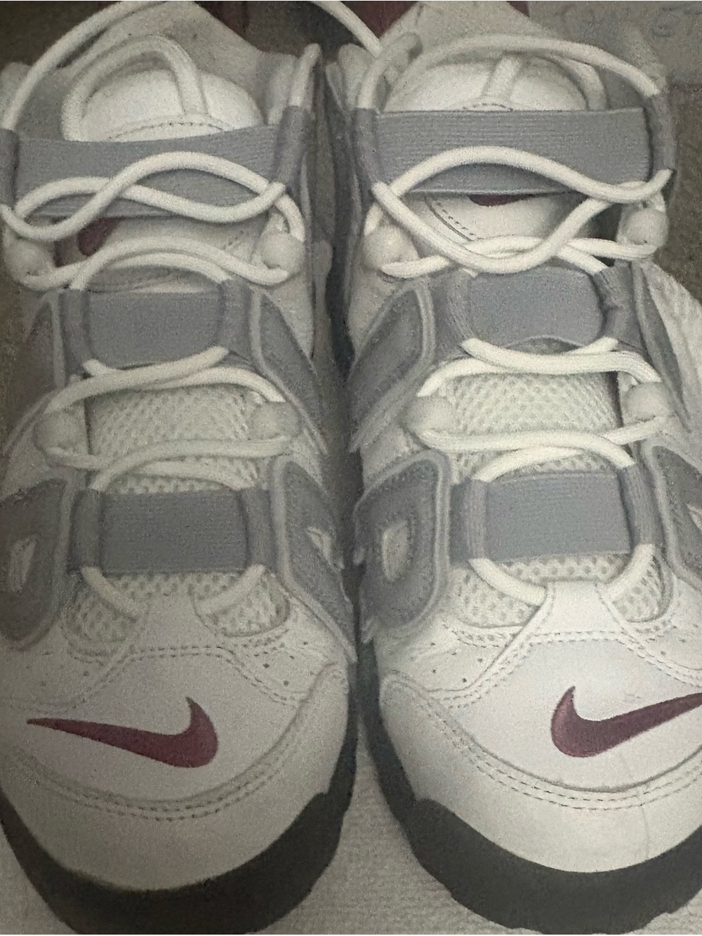 Nike Women’s White and Gray Athletic Shoes with Maroon Swoosh NO BOX